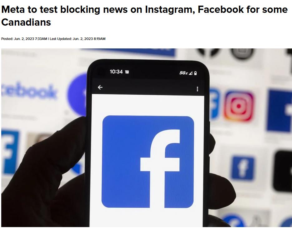 Meta to test blocking news on Instagram, Facebook for some Canadians