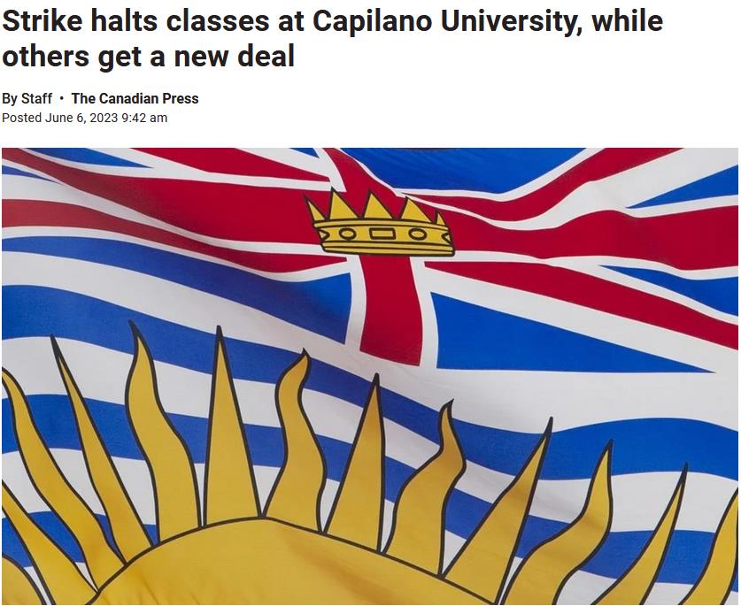 Job action has halted all classes at Capilano University