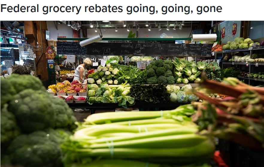 Federal grocery rebates going, going, gone