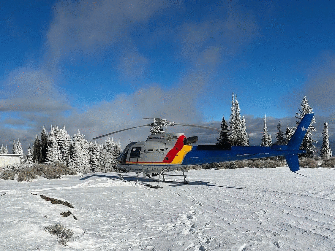 RCMP helicopter rescues man after truck stuck in snow