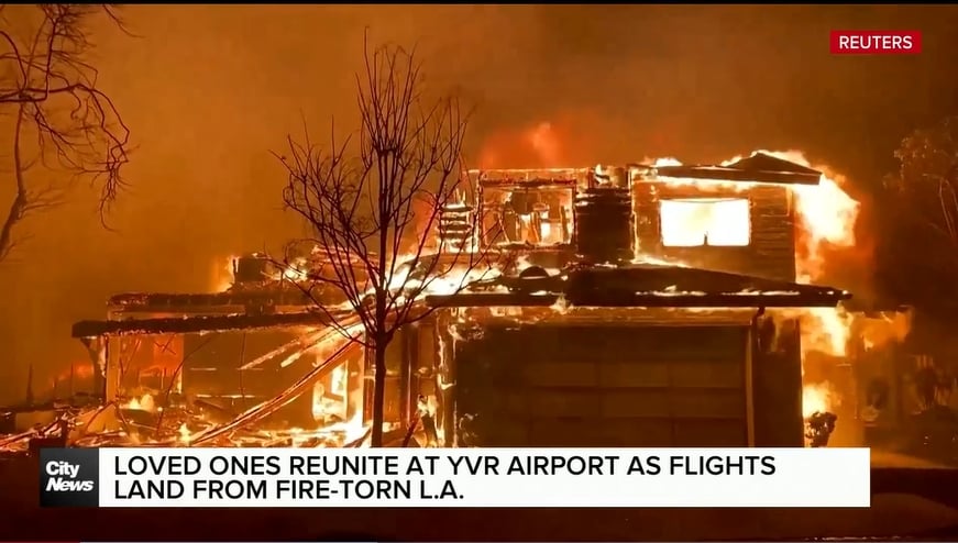 Loved ones reunite at Vancouver’s YVR airport as flights land from fire-torn L.A.