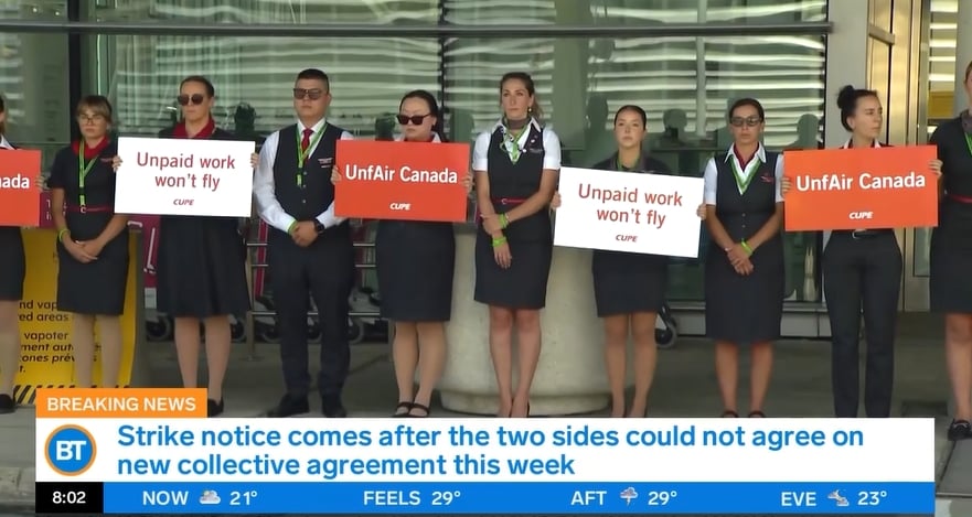 Air Canada to start cancelling flights ahead of Saturday’s potential work stoppage