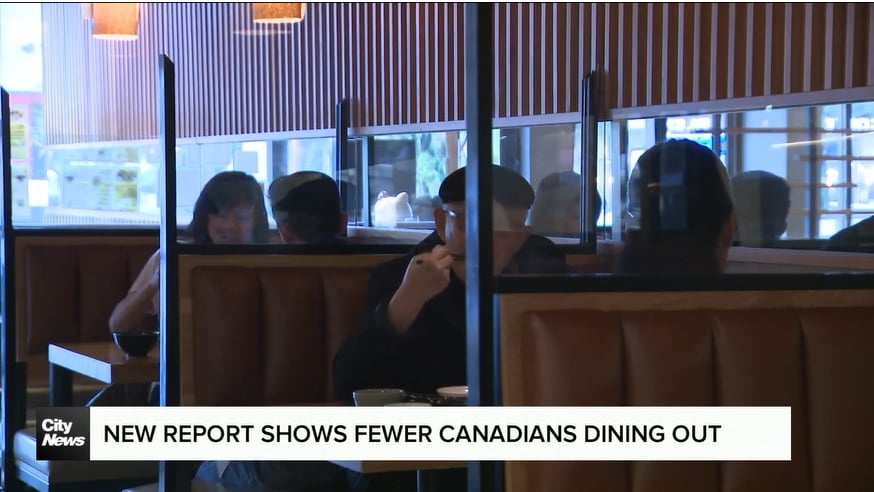 Fewer Canadians dining out: report